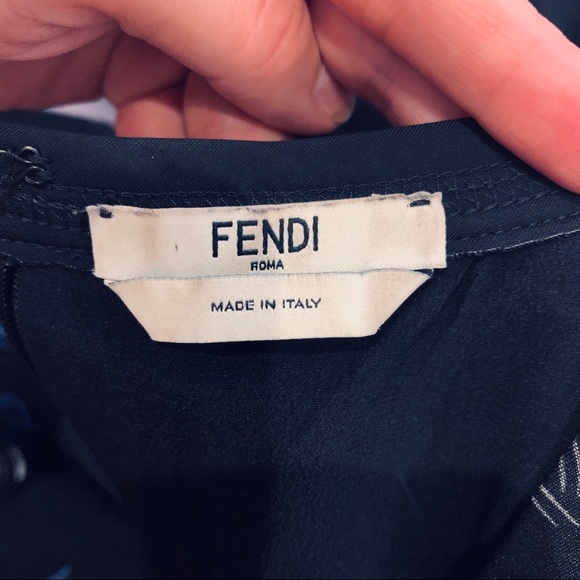 Fendi Size S 100% Silk Floral Ruffle Mini Dress - Picture 7 of 8